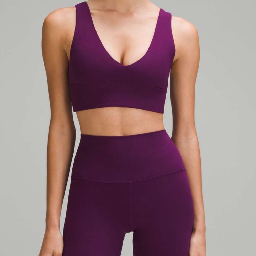 Lululemon Align V-Neck Bra *Light Support, A/B Cup, Dramatic Magenta size 4